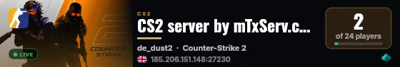 CS2 server by mTxServ.com live status badge