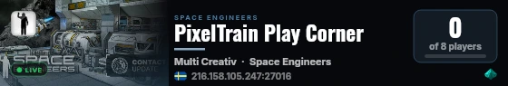 PixelTrain Play Corner live status badge