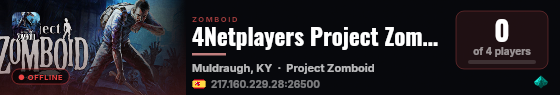 4Netplayers Project Zomboid Server live status badge