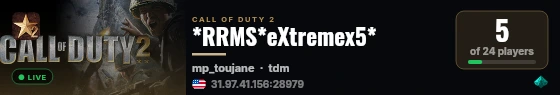 *RRMS*eXtremex5* live status badge