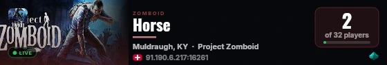 Horse live status badge