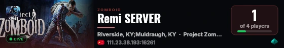 My PZ Server live status badge