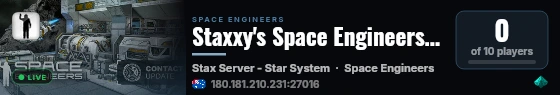 Staxxy's Space Engineers Server live status badge