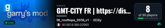 GMT-CITY FR | https://discord.gg/jwk9E4e5 live status badge