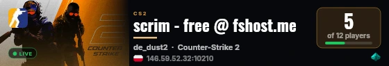 scrim - free @ fshost.me live status badge