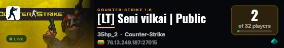 [LT] Seni vilkai | Public live status badge