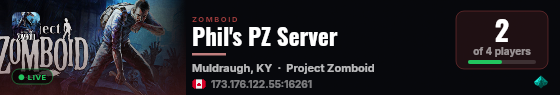 Phil's PZ Server live status badge