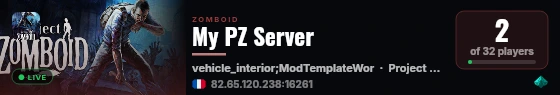 My PZ Server live status badge