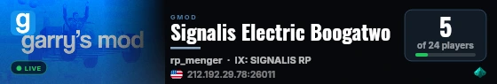 Signalis Electric Boogatwo live status badge
