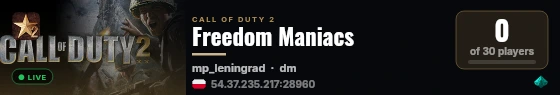 Freedom Maniacs live status badge