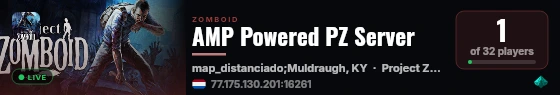 AMP Powered PZ Server live status badge