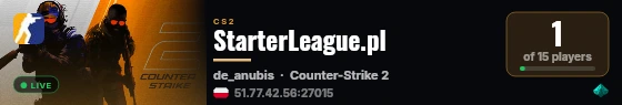 StarterLeague.pl live status badge
