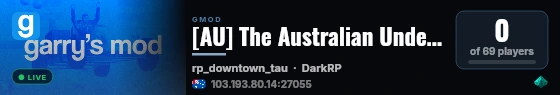 [AU] The Australian Underground - Development Server live status badge