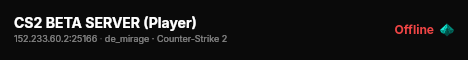 CS2 BETA SERVER (Player) live status badge
