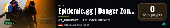 Epidemic.gg | Danger Zone Beta live status badge