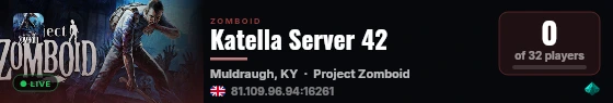 Katella Server 42 live status badge