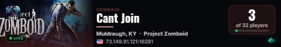 Cant Join live status badge
