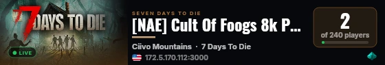 [NAE] Cult Of Foogs 8k PVE | PROJ-Z / AEC-OVERHAUL | HARD MODE live status badge