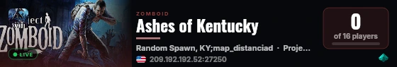 Ashes of Kentucky live status badge