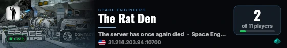 The Rat Den live status badge