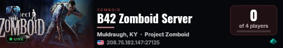 B42 Zomboid Server live status badge