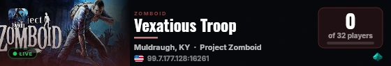 Vexatious Troop live status badge