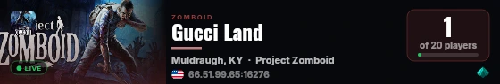 Gucci Land live status badge
