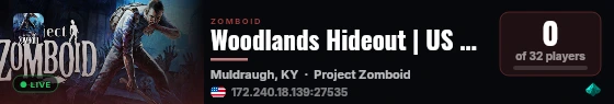 Woodlands Hideout | US East | Dedicated Build 42 PVE Server live status badge