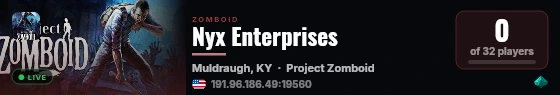 Nyx Enterprises live status badge