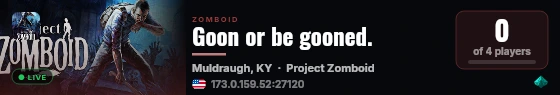 Goon or be gooned. live status badge
