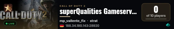 superQualities Gameserver live status badge