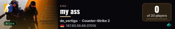 my ass live status badge