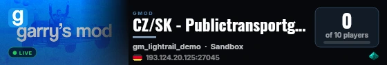 CZ/SK - Publictransportgame.eu - Tramvaj live status badge