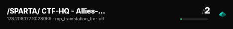 /SPARTA/ CTF-HQ - Allies-Score: 0 - Axis-Score: 0 - Time Left: 19 min live status badge