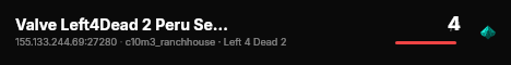 Valve Left4Dead 2 Peru Server (srcds1014-lim1.251.266) live status badge