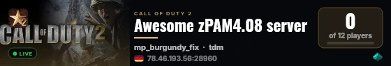 Awesome zPAM4.08 server live status badge