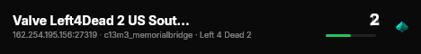Valve Left4Dead 2 US SouthWest Server (srcds2002-lax2.389.305) live status badge