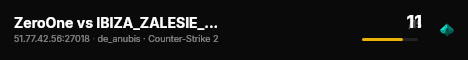 ZeroOne vs IBIZA_ZALESIE_ESPORT live status badge