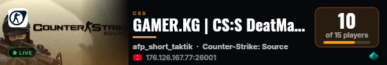 GAMER.KG | CS:S DeatMatch live status badge