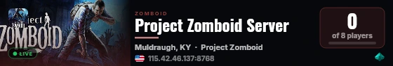 Project Zomboid Server live status badge