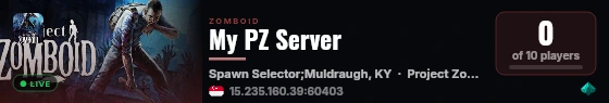 My PZ Server live status badge