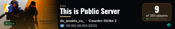 This is Public Server live status badge