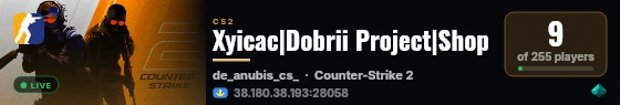 Xyicac|Dobrii Project|Shop live status badge