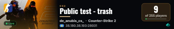 Public test - trash live status badge