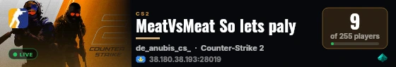 MeatVsMeat So lets paly live status badge
