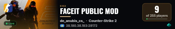 FACEIT PUBLIC MOD live status badge