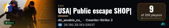 USA| Public escape SHOP| live status badge