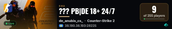 ??? PB|DE 18+ 24/7 live status badge