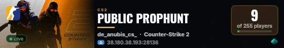 PUBLIC PROPHUNT live status badge