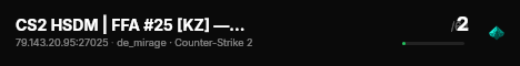 CS2 HSDM | FFA #25 [KZ] — CYBERSHOKE.NET live status badge